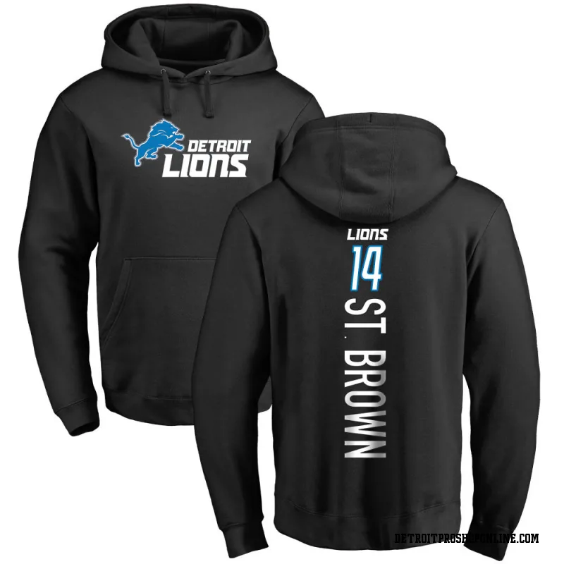 Black Men's Amon-Ra St. Brown Detroit Lions Backer Pullover Hoodie