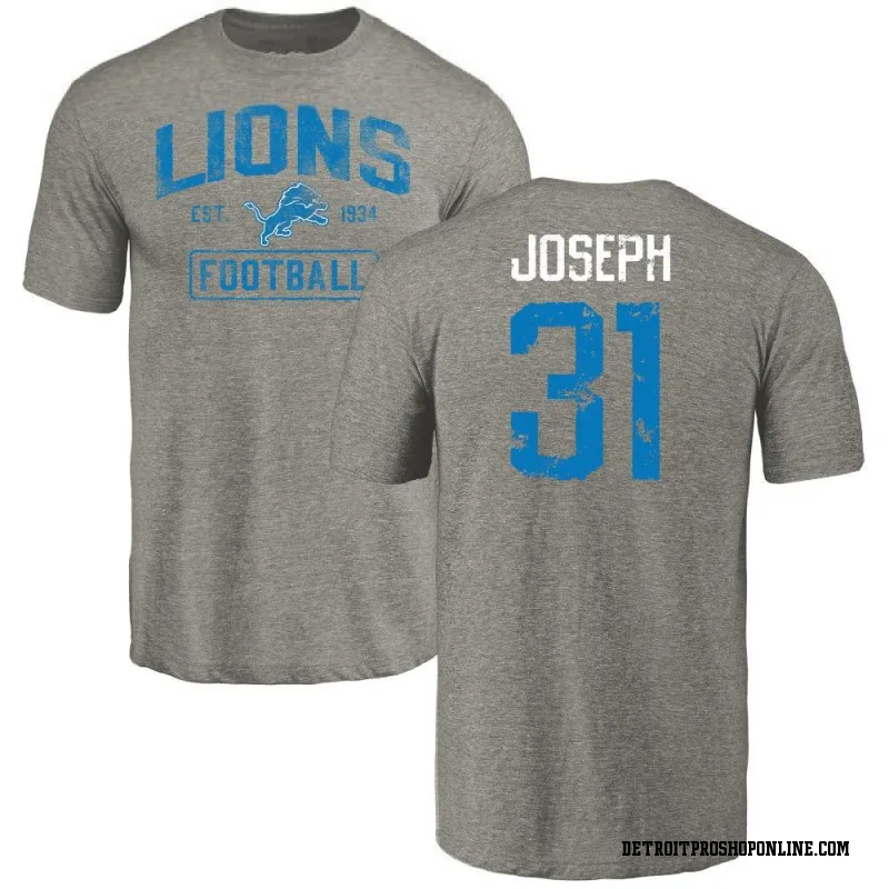 Gray Men's Kerby Joseph Detroit Lions Distressed Name & Number T-Shirt