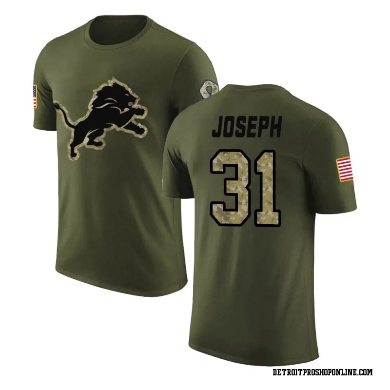 Olive Men's Kerby Joseph Detroit Lions Salute to Service Legend T-Shirt