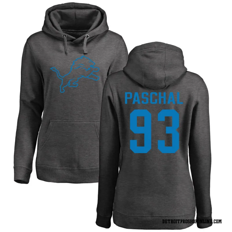 Women's Josh Paschal Detroit Lions Ash One Color Pullover Hoodie