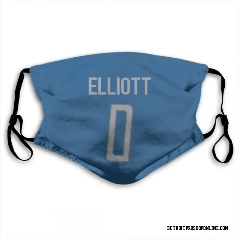 Blue Detroit Lions  DeShon Elliott  Face Mask (With 2 Free PM2.5 Filters)