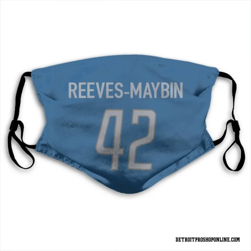 Blue Detroit Lions  Jalen Reeves-Maybin  Face Mask (With 2 Free PM2.5 Filters)