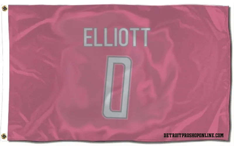 Pink Detroit Lions  DeShon Elliott  Flag (3 X 5)