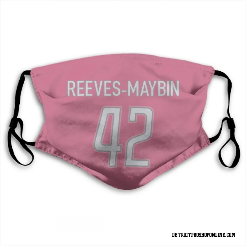 Pink Detroit Lions  Jalen Reeves-Maybin  Face Mask (With 2 Free PM2.5 Filters)